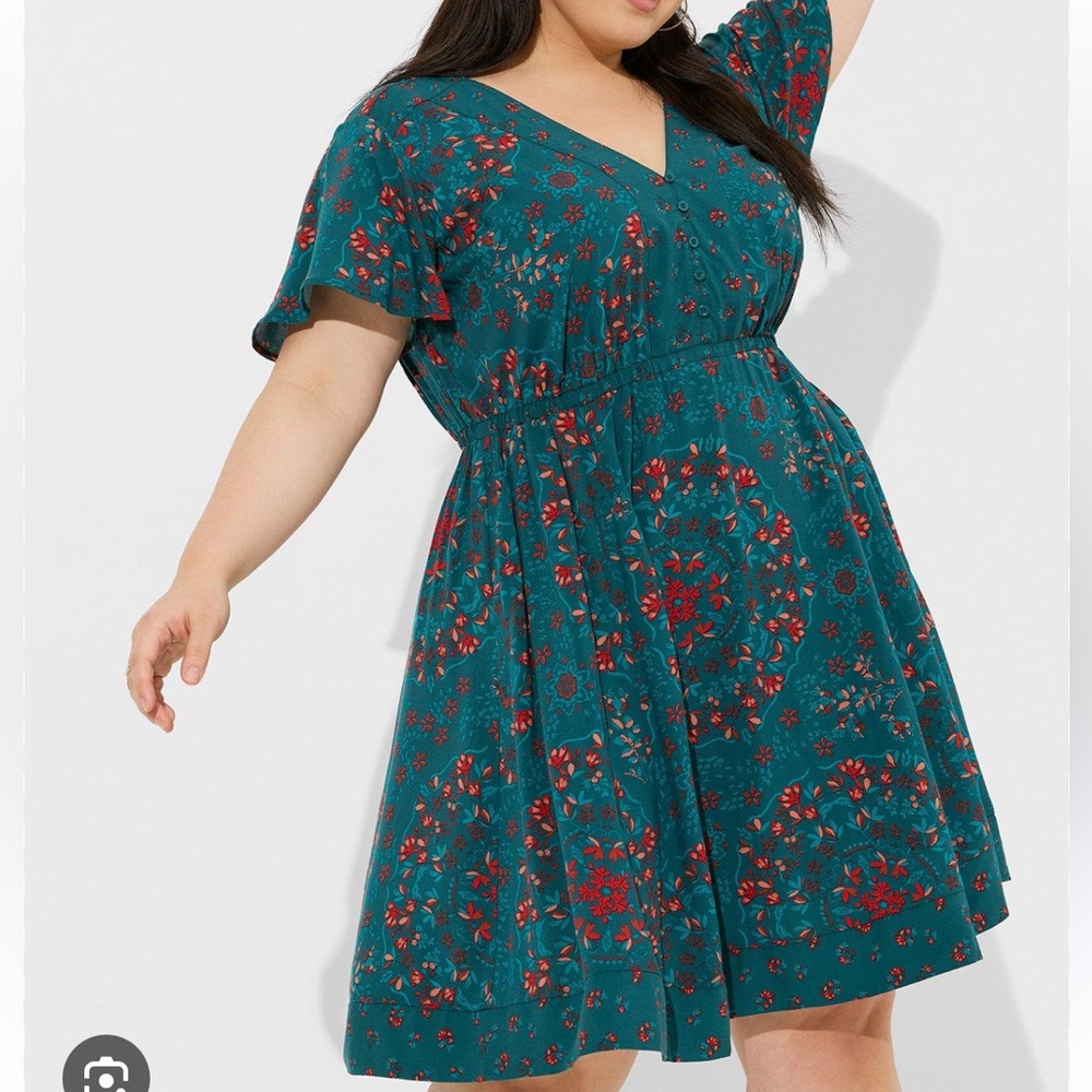 Mini challis boarder skater dress torrid size 5X brand new with tags